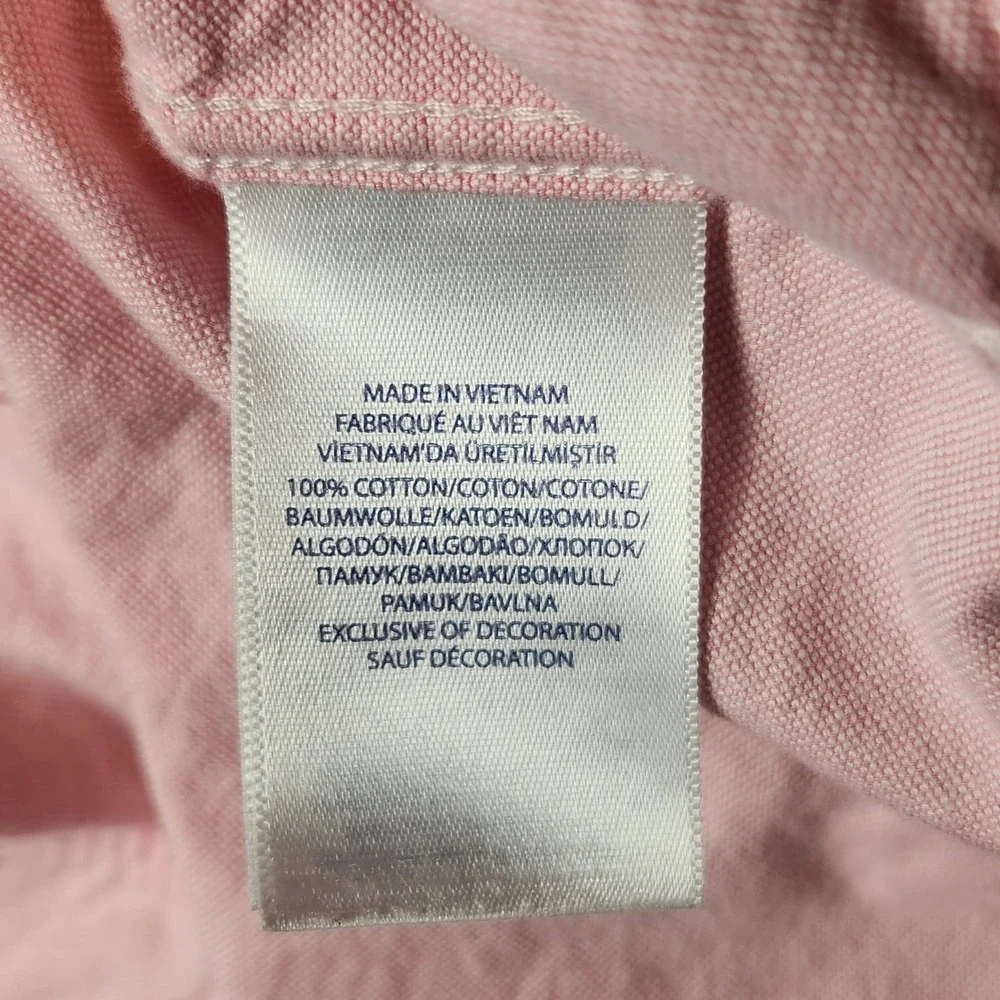 Ralph Lauren Boys Pink Oxford Cotton Button Down Shirt Size 7 Long Sleeve Pony